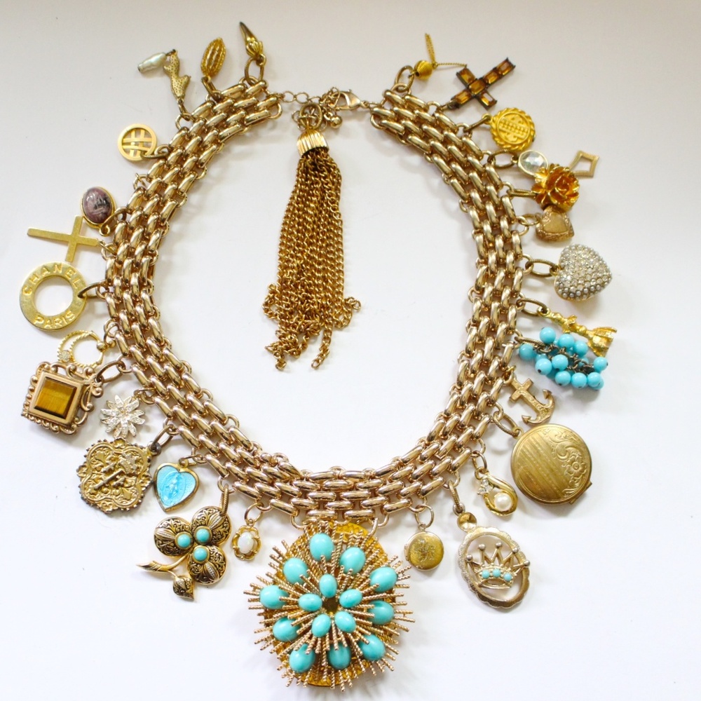 Handmade Statement Necklace The Blues